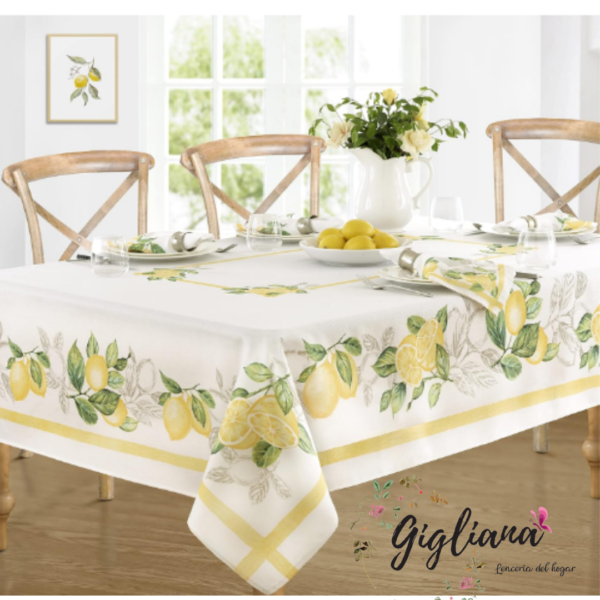 Mantel de limones blanco