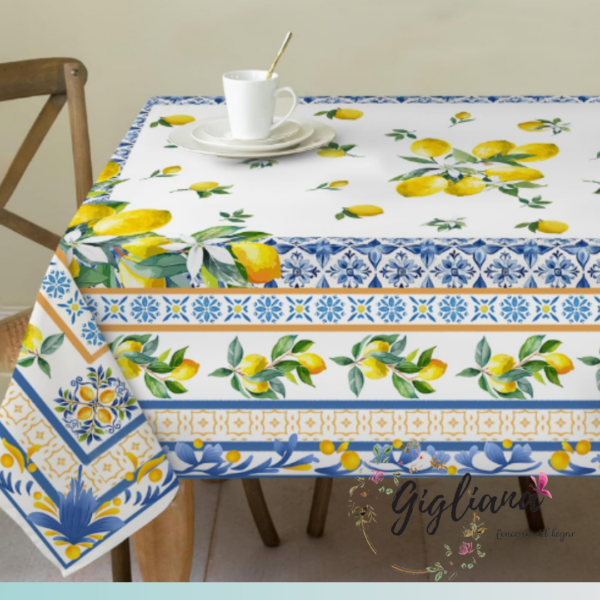 Mantel limones azul